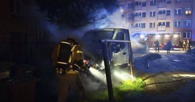Samochód typu laweta zapalił się na ul. Kościuszki